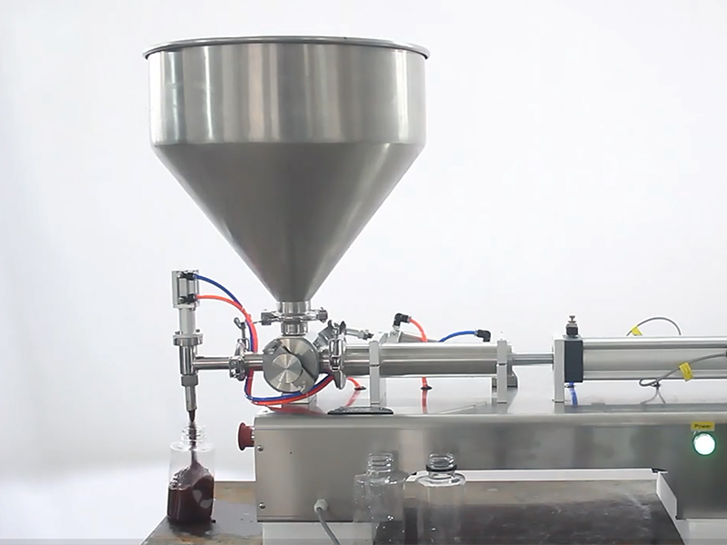 What are the types of hoppers for the semi-automatic paste filling machine?