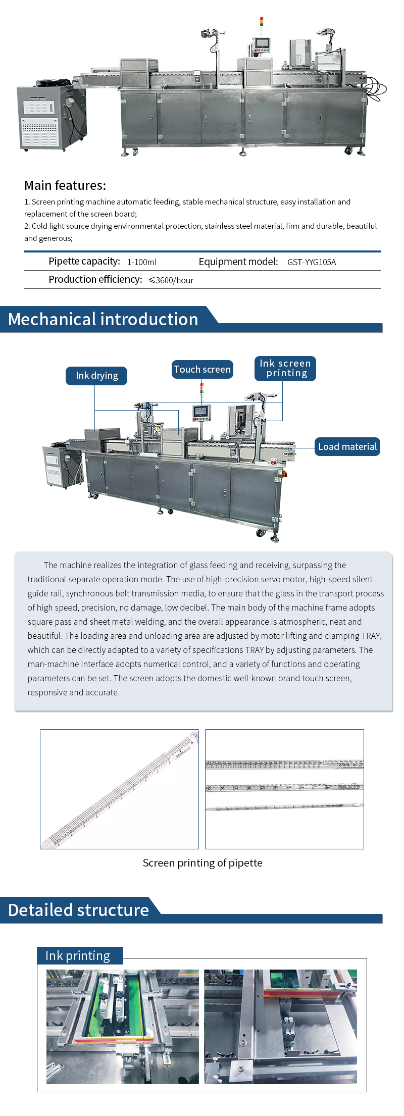 Laboratory Plasticware / 1-100ml Pipette Automatic Screen Printing Machine for PS Tube
