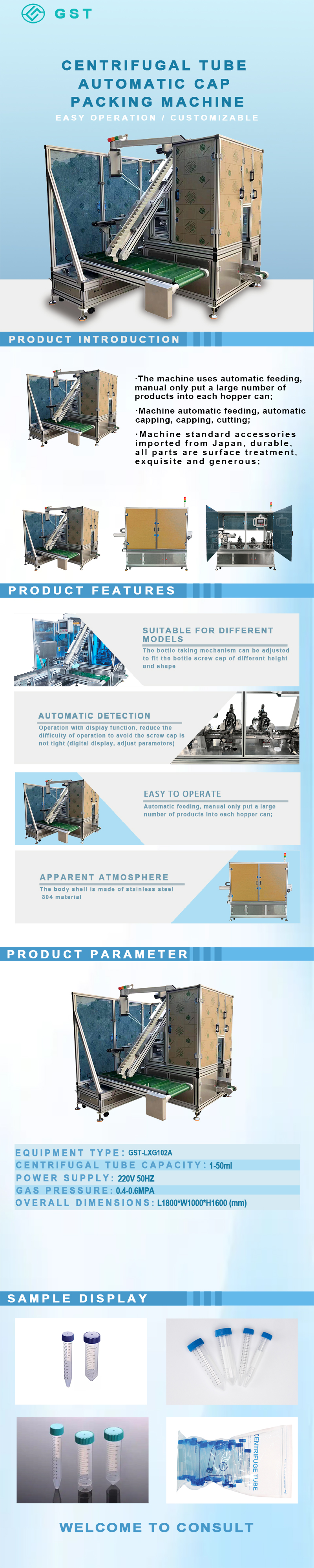 Biological Consumables Centrifuge Tubes Automatic Packaging Machine Counting Bagging & Sealing System