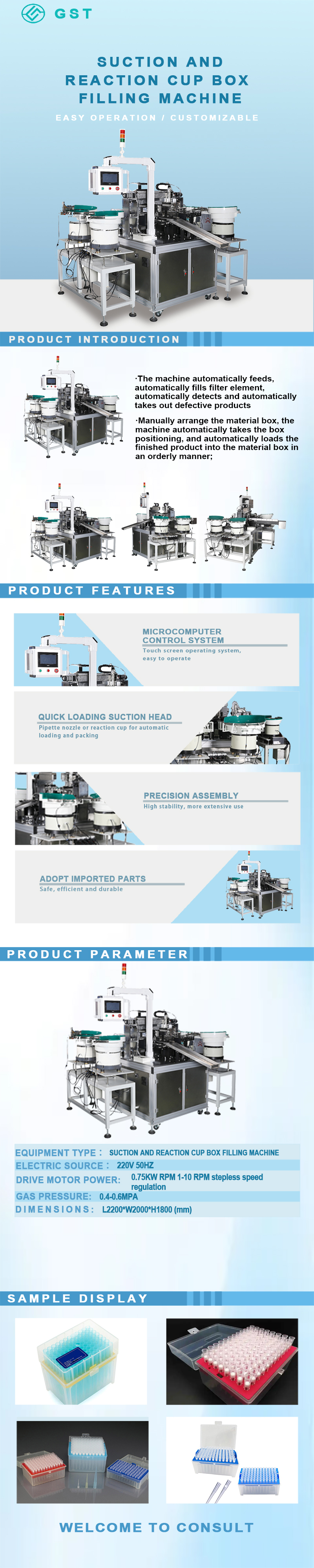Automatic cartoning machine for pipette tips and reaction cups | Efficient and fully automatic cartoning solution for laboratory consumables Automatic cartoning machine for pipette tips and reaction cups | Efficient and fully automatic cartoning solution for laboratory consumables
