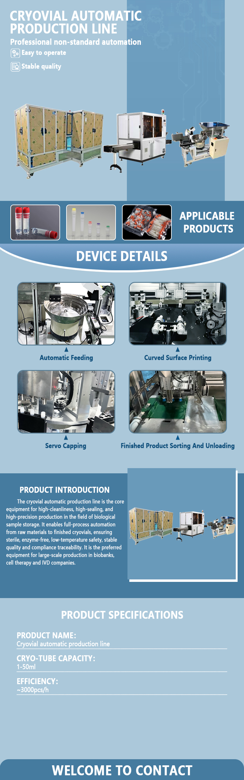 Fully Automatic Freezing tube Production Line | Automatic Feeding, Capping, and Packaging Equipment | Production Line for Biological Laboratory Consumables