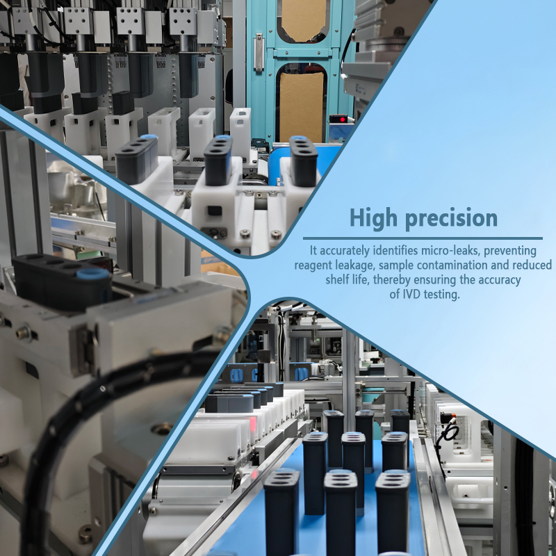Automated Assembly and Leak Testing Machine for Reagent Kits | Fully Automated IVD Reagent Kit Assembly and Airtightness Testing Equipment