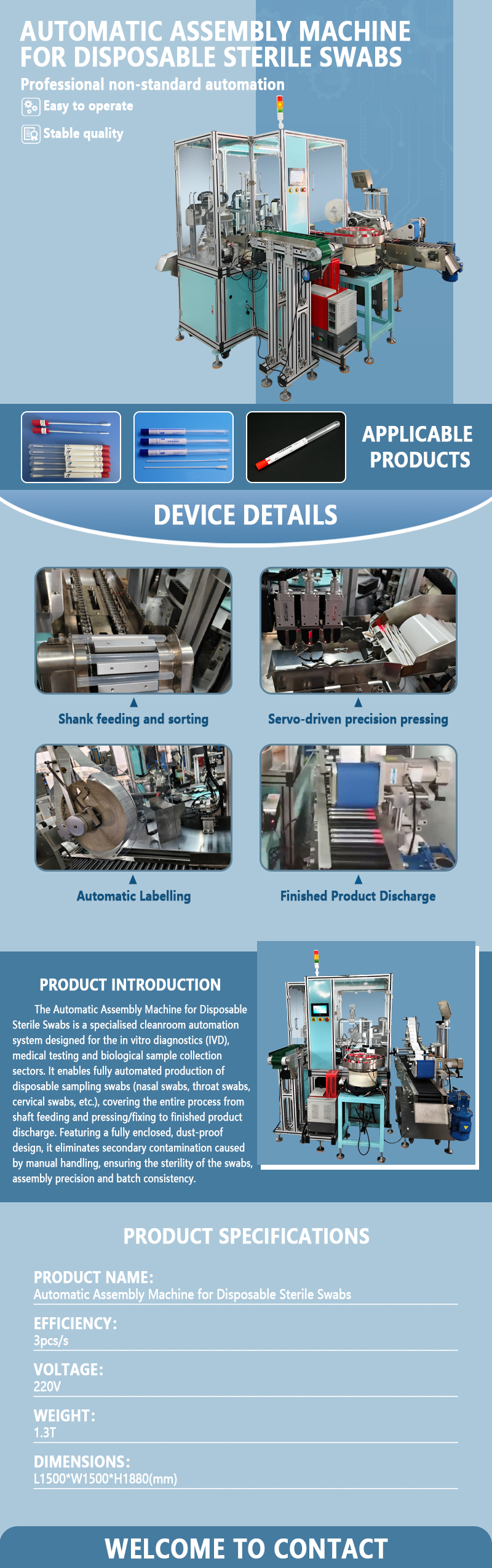 Automatic Assembly Machine for Disposable Medical Swabs | Fully Automatic Sampling Swab Assembly Equipment | Automated Throat Swab Assembly Production Line Automatic Assembly Machine for Disposable Medical Swabs | Fully Automatic Sampling Swab Assembly Equipment | Automated Throat Swab Assembly Production Line