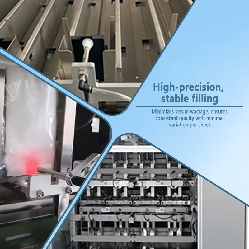 Automatic Facial Mask Filling Machine | Fully Automatic Facial Mask Essence Filling and Sealing Equipment | Cosmetic Facial Mask Packaging Production Line