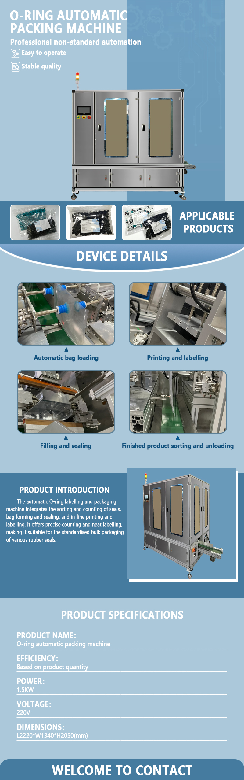 Automatic O-Ring Bagging Machine | Fully Automatic O-Ring Counting, Bagging, and Sealing Equipment | Customization Available