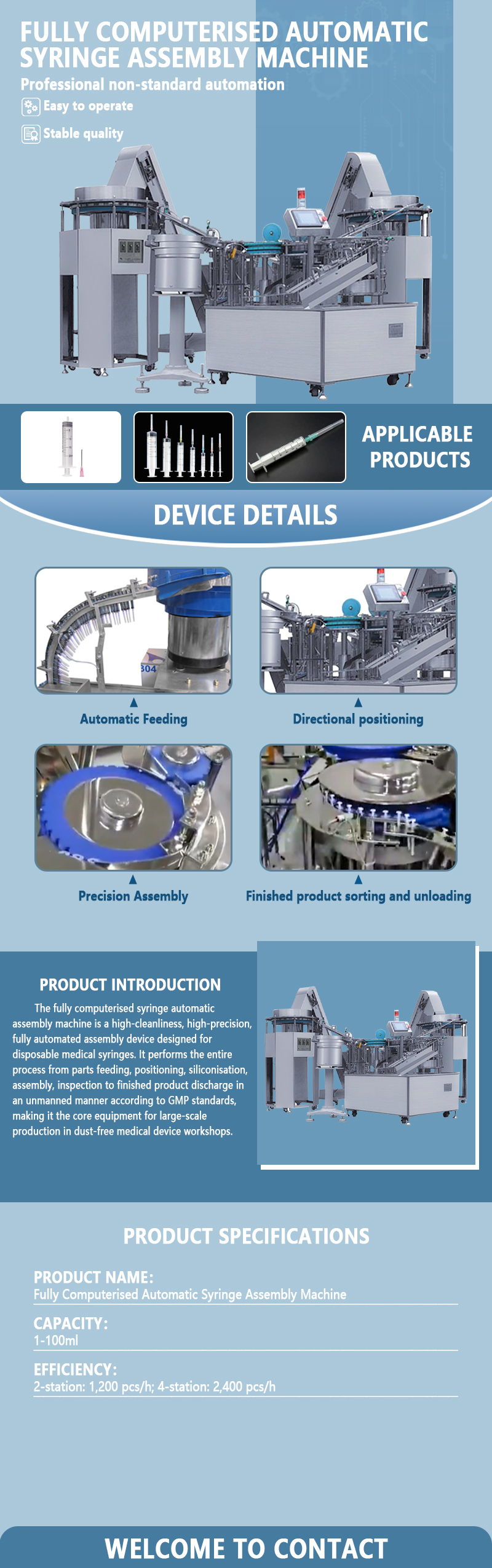 Fully Computerized Automatic Syringe Assembly Machine | Fully Automatic Medical Syringe Feeding, Assembly, and Inspection Equipment | Supports Non-Standard Customization Fully Computerized Automatic Syringe Assembly Machine | Fully Automatic Medical Syringe Feeding, Assembly, and Inspection Equipment | Supports Non-Standard Customization